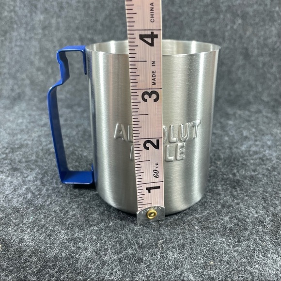 NEW Set of 2 Stainless steel Absolut Mule mug w/ blue vodka bottle shape handle - Picture 7 of 8